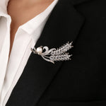 Elegant Wheat Style Brooch for Women Gold & Silver Plated Flower Pin Niche Fashion Accessory