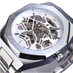 Men's Automatic Skeleton Mechanical Watch - Stainless Steel Case, Self-Winding