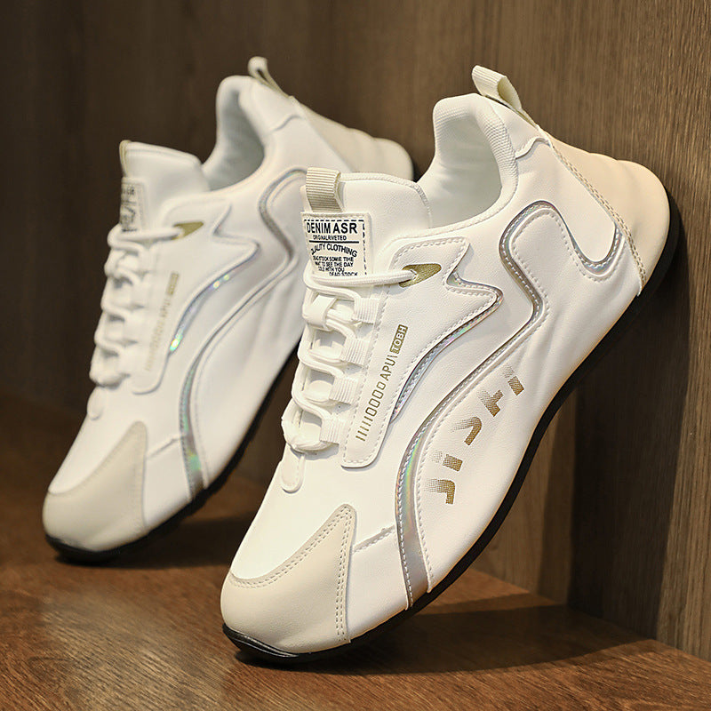 Men’s Colorblock Lace-Up Sneakers Breathable Low-Top Dad Shoes Lightweight Non-Slip Running & Walking Sports Shoes