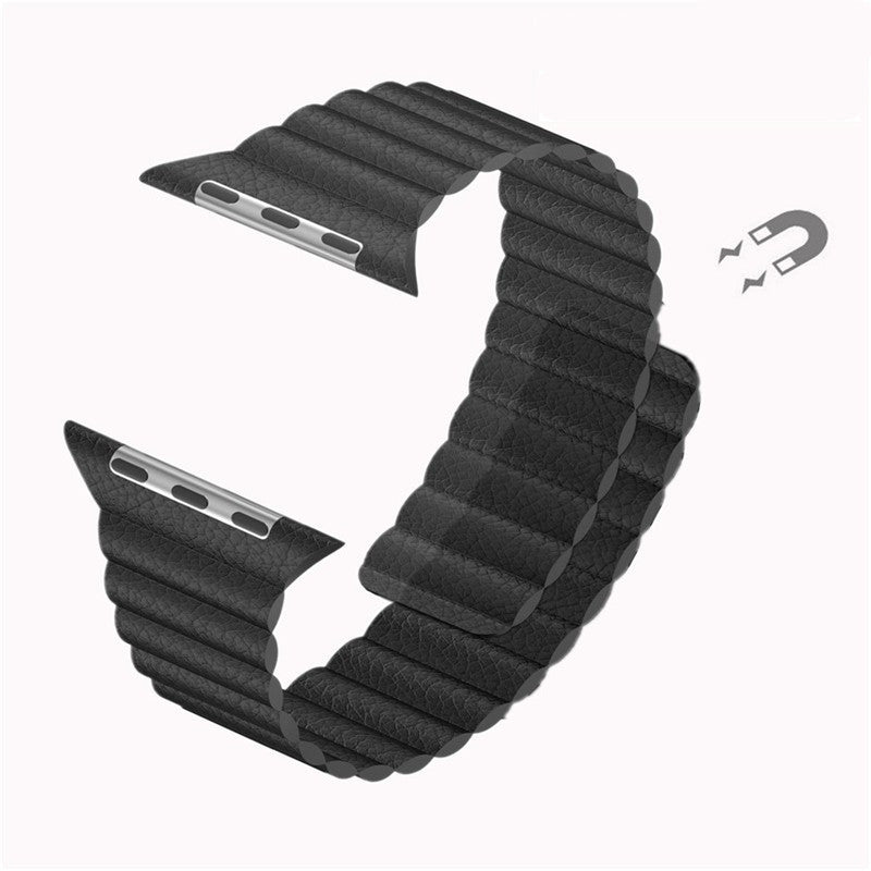 Genuine Leather Apple Watch Strap (38mm/42mm) - White, Black, Blue, Red Band