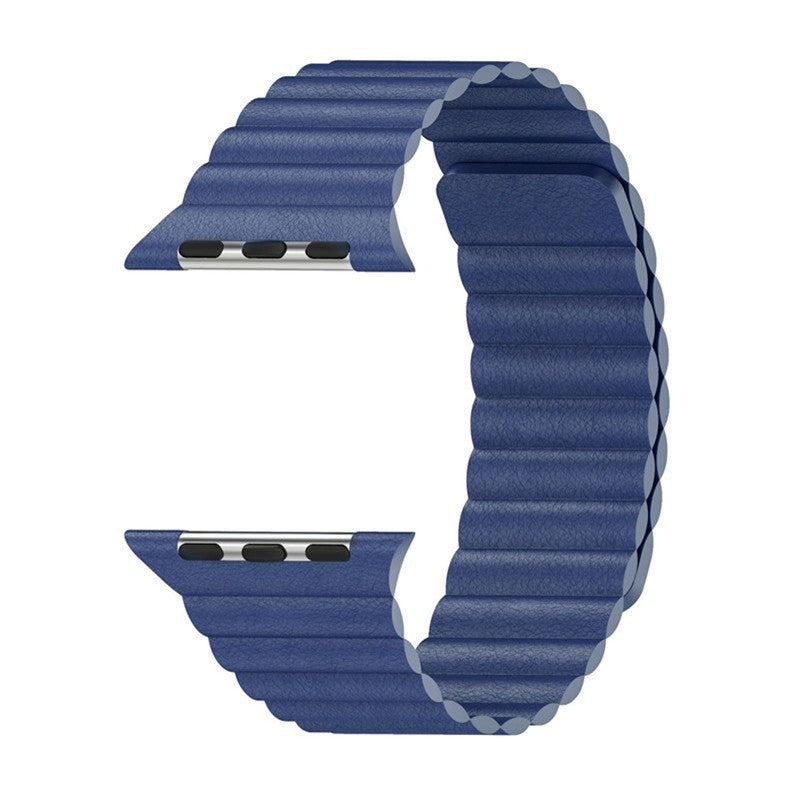 Genuine Leather Apple Watch Strap (38mm/42mm) - White, Black, Blue, Red Band