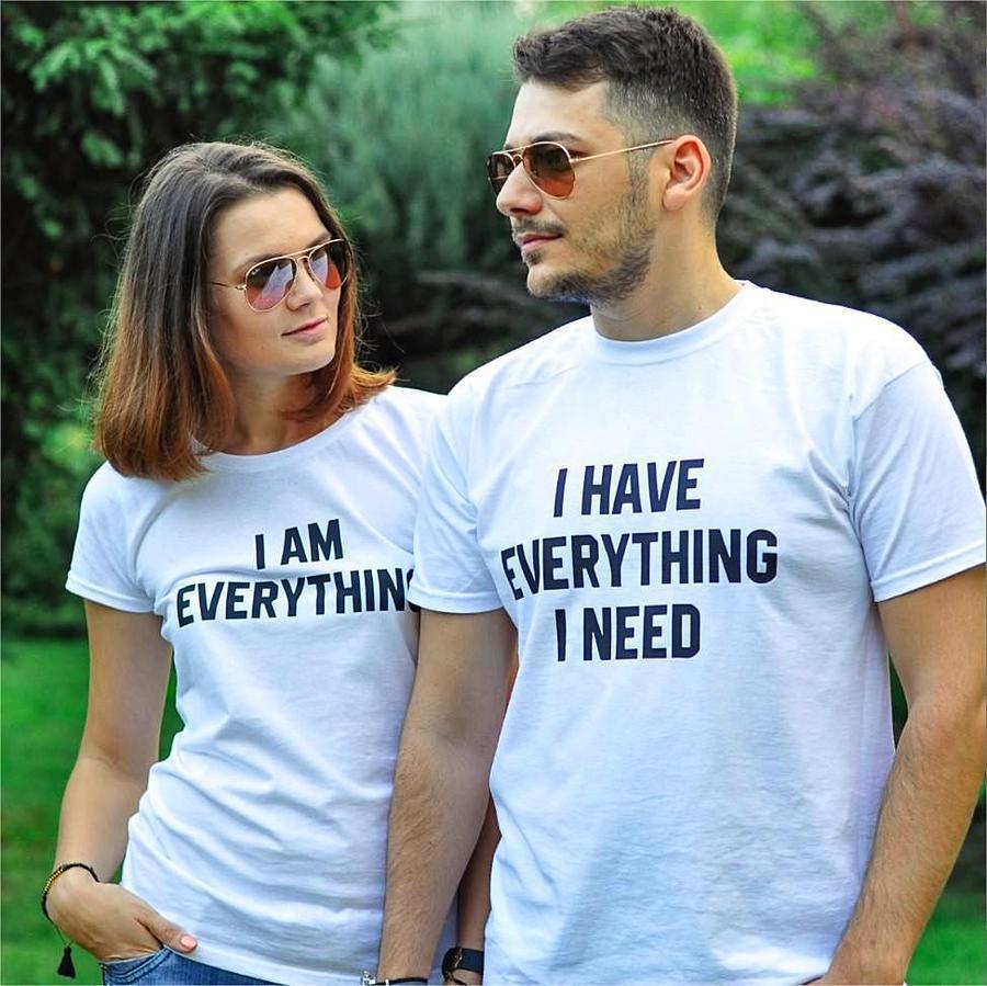 Couples Matching Short Sleeve T-Shirts – Cotton Casual His & Hers Tees, Summer Love Outfit