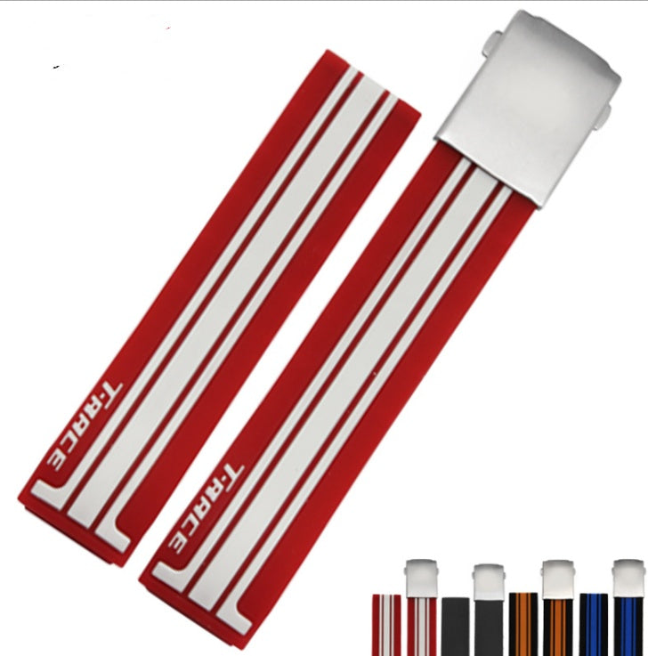 Waterproof Silicone Watch Strap for Men Sports Replacement Band for Racing, Electric Bicycle, and Casual Watches