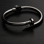 Modern Spring Nail Bangle Bracelet - Gold/Silver Stainless Steel Screw Design