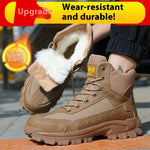 Men’s Winter Wool Safety Shoes Anti-Smashing, Plastic Toe Cap, Non-Slip, Warm Work Protective Footwear