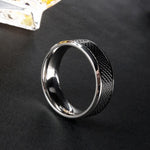 Men's Black Titanium Steel Ring - Geometric, Electroplated European Fashion