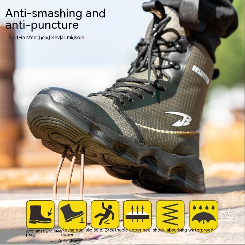 Men’s Anti-Chemical Safety Work Shoes Steel Toe, Anti-Puncture, Heat & Wear-Resistant Industrial Footwear