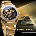 Men's Automatic Skeleton Mechanical Watch - Stainless Steel Case, Self-Winding