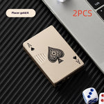 Poker Card Metal Windproof Lighter | Creative Zinc Alloy Keychain | Refillable Straight Flame Cigarette Lighter Gift