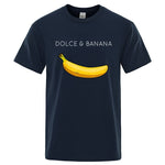 Dolce Banana Fashion Print Men’s T-Shirt – Trendy Short Sleeve Polyester Tee for Casual Streetwear