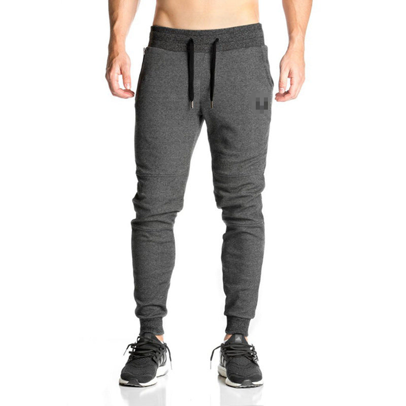 Men’s Running Training Pants Cotton Slim Joggers Sports Gym Workout Trousers Drawstring Waist Athletic Pants