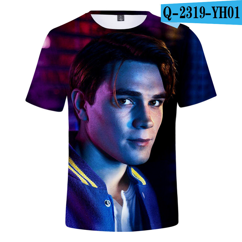 Riverdale 3D Print T-Shirt Unisex Polyester Graphic Tee Casual Streetwear Top