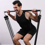 Gym Equipment Handle with Bearing Ring | Steel Pilates Stick Bar | Fitness Training Handle for Home Workout & Resistance Bands