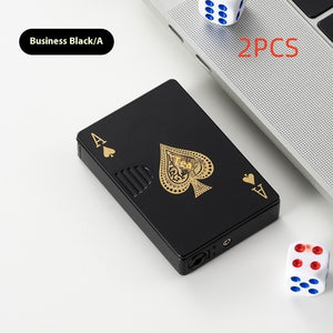Poker Card Metal Windproof Lighter | Creative Zinc Alloy Keychain | Refillable Straight Flame Cigarette Lighter Gift