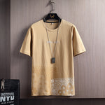 Men’s Loose Short-Sleeved T-Shirt Casual Half-Sleeve Round-Neck Tee Printed Youth Street Style Top