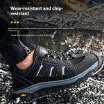 Men’s Lightweight Safety Shoes Breathable Deodorant Toe Cap Footwear for Construction & Work Sites