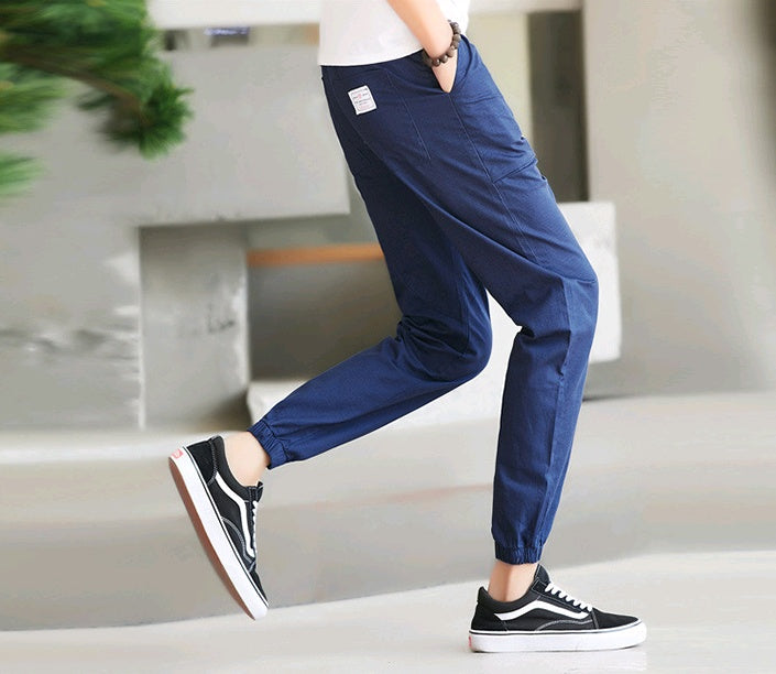 Men’s Harlan Overalls – Cotton Casual Nine-Length Pants with Belt, Stylish Autumn Cone Trousers