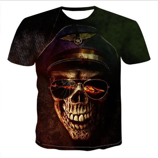 Men’s Skull 3D T-Shirt – Cotton Graphic Tee, Casual Streetwear Short Sleeve for Summer Style