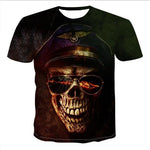 Men’s Skull 3D T-Shirt – Cotton Graphic Tee, Casual Streetwear Short Sleeve for Summer Style