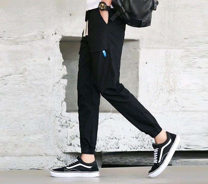 Men’s Harlan Overalls – Cotton Casual Nine-Length Pants with Belt, Stylish Autumn Cone Trousers