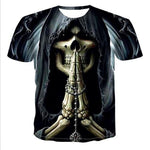 Men’s Skull 3D T-Shirt – Cotton Graphic Tee, Casual Streetwear Short Sleeve for Summer Style