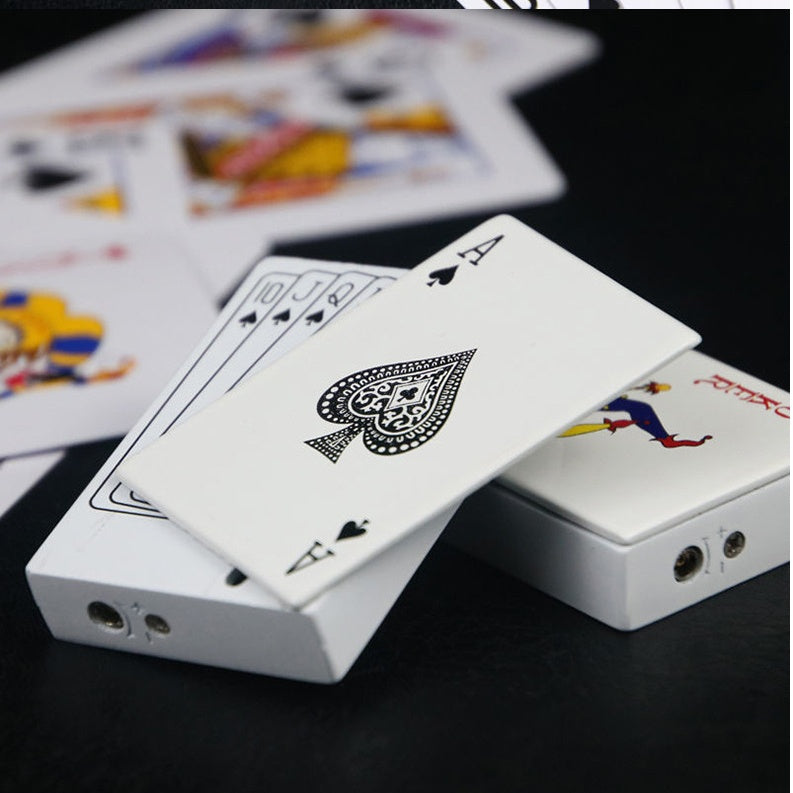 Poker Card Metal Windproof Lighter | Creative Zinc Alloy Keychain | Refillable Straight Flame Cigarette Lighter Gift