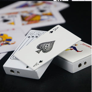 Poker Card Metal Windproof Lighter | Creative Zinc Alloy Keychain | Refillable Straight Flame Cigarette Lighter Gift