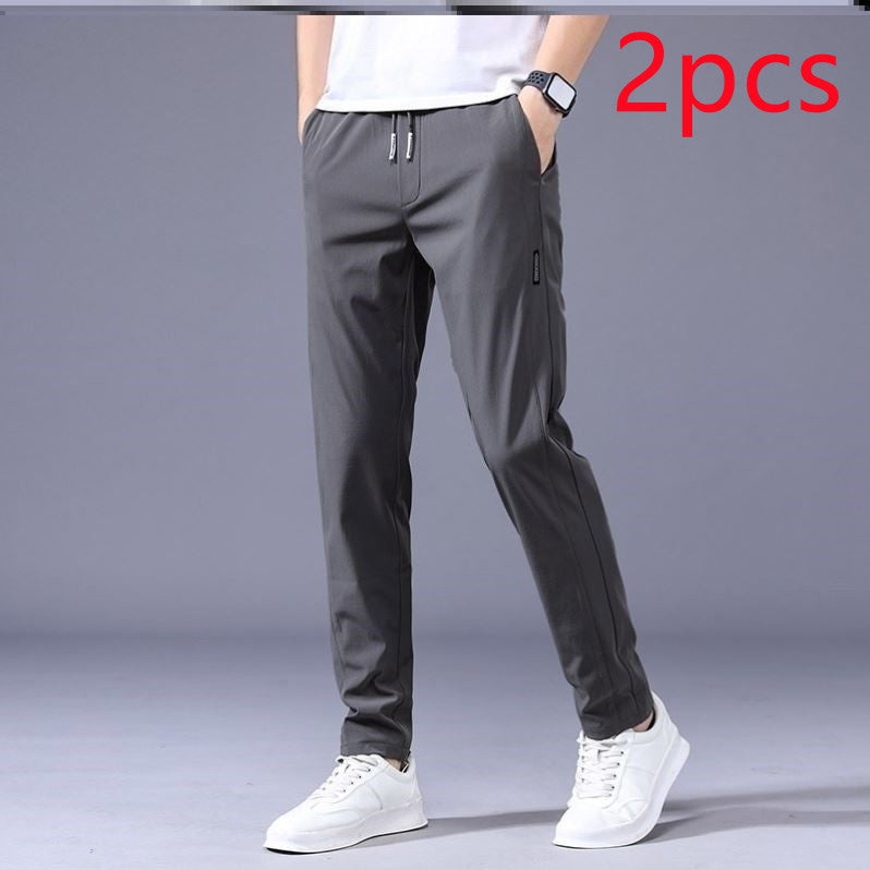 Men’s Drawstring Casual Pants  Korean Style Loose Straight Sweatpants Lightweight Summer Trousers Relaxed Fit Men’s Joggers