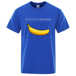 Dolce Banana Fashion Print Men’s T-Shirt – Trendy Short Sleeve Polyester Tee for Casual Streetwear