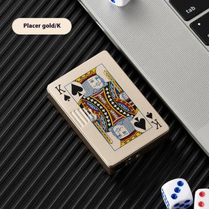 Poker Card Metal Windproof Lighter | Creative Zinc Alloy Keychain | Refillable Straight Flame Cigarette Lighter Gift