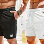 Men’s Corduroy Shorts Lace-Up Drawstring Summer Pants Casual Straight Fit Sports Shorts for Men