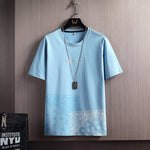 Men’s Loose Short-Sleeved T-Shirt Casual Half-Sleeve Round-Neck Tee Printed Youth Street Style Top