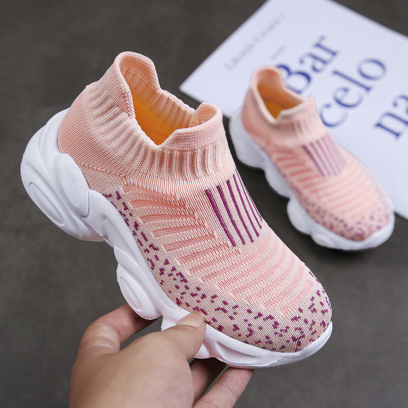 Girls’ Soft Casual Shoes – Lightweight Flying Weave Footwear for Everyday Comfort | All Seasons