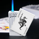 Poker Card Metal Windproof Lighter | Creative Zinc Alloy Keychain | Refillable Straight Flame Cigarette Lighter Gift