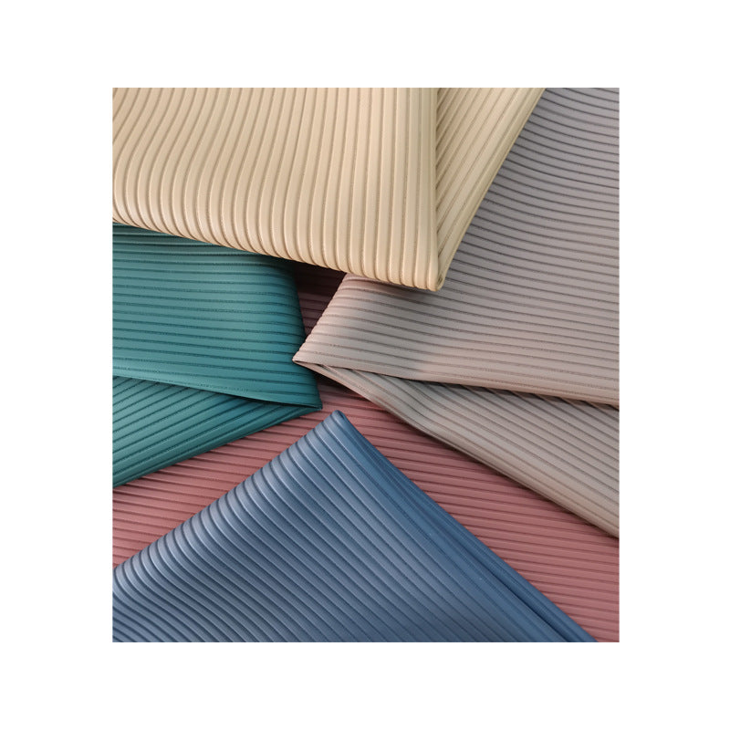 Striped PVC Leather Fabric 1.3mm Upholstery Material for Furniture, Footwear & Bags (137cm Width)