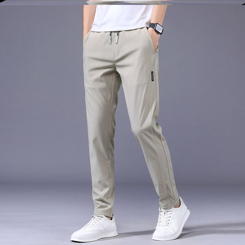 Men’s Drawstring Casual Pants  Korean Style Loose Straight Sweatpants Lightweight Summer Trousers Relaxed Fit Men’s Joggers