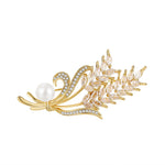 Elegant Wheat Style Brooch for Women Gold & Silver Plated Flower Pin Niche Fashion Accessory