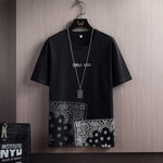 Men’s Loose Short-Sleeved T-Shirt Casual Half-Sleeve Round-Neck Tee Printed Youth Street Style Top
