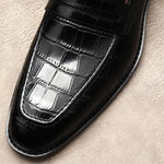 Men’s Genuine Leather Dress Shoes Crocodile Pattern Business Formal Footwear Stylish Suit Shoes for Office, Weddings & Fashion Events