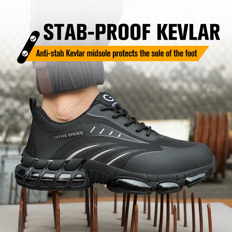 Popcorn Sole Protective Safety Shoes – Anti-Smash, Anti-Puncture Steel Toe Work Footwear for Men