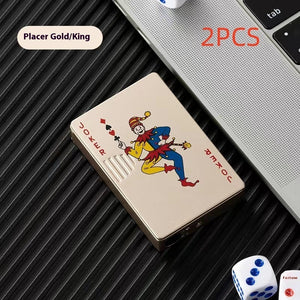 Poker Card Metal Windproof Lighter | Creative Zinc Alloy Keychain | Refillable Straight Flame Cigarette Lighter Gift