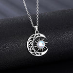 Sun & Moon Pendant Necklace Unisex Moonlight Clavicle Chain Niche Geometric Jewelry Gift